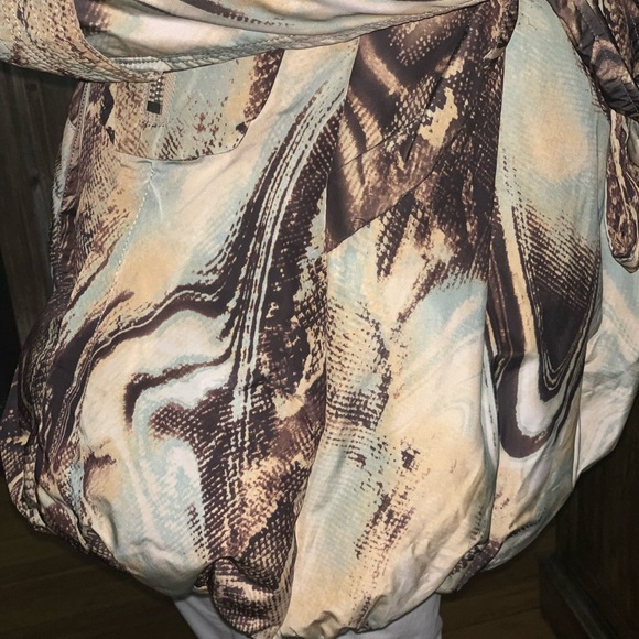 Moon River, Abstract Print Down Filled Puffer Coat, Sz 40 (US 4/6), EUC - Picture 15 of 15